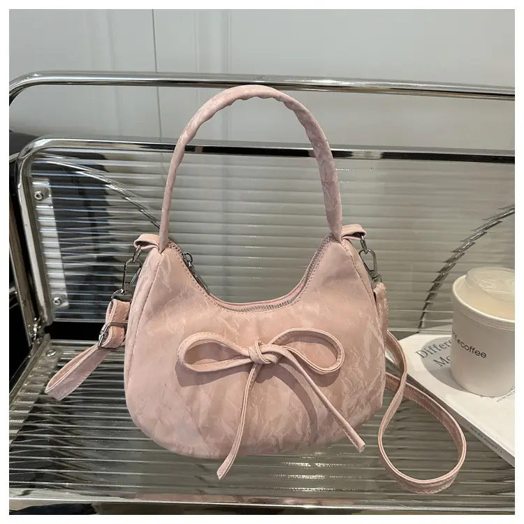 Women's White Lace-Up Crossbody Bag with Bow — feature 27
