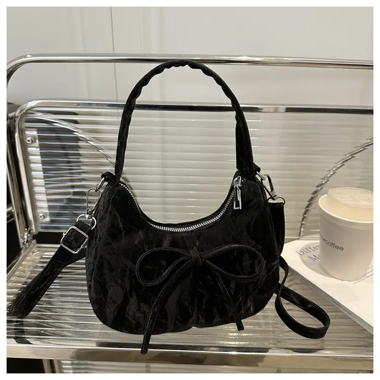 Women's White Lace-Up Crossbody Bag with Bow — feature 28