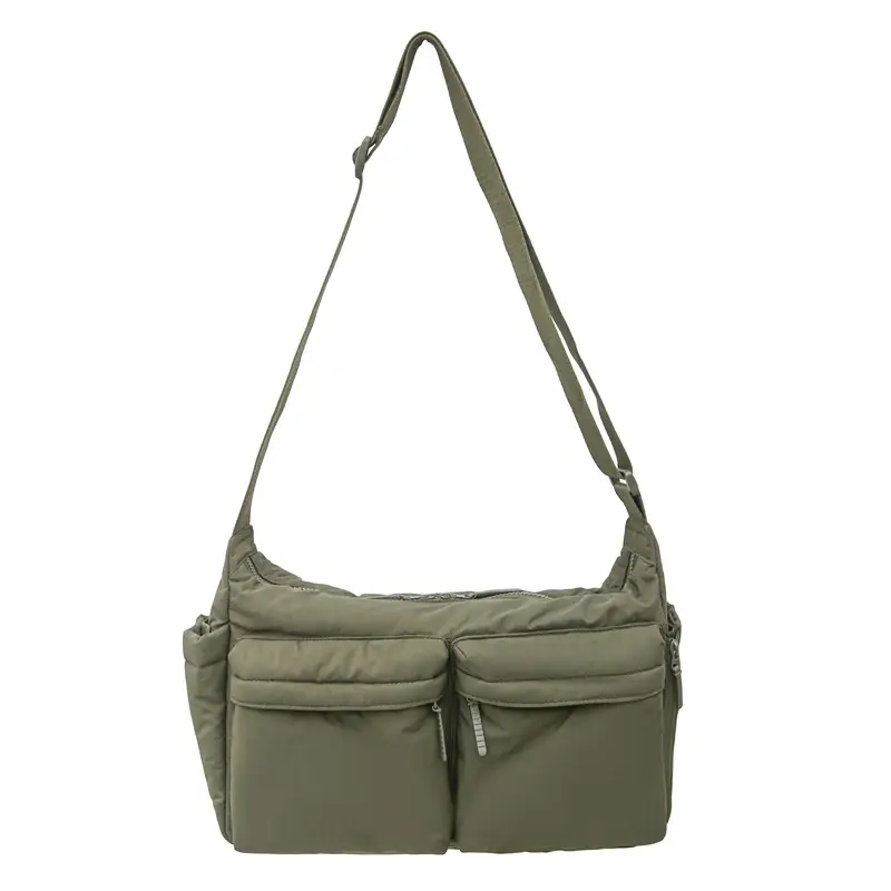 Women Green Zip Pocket Shoulder Bag 2026 - Image 2