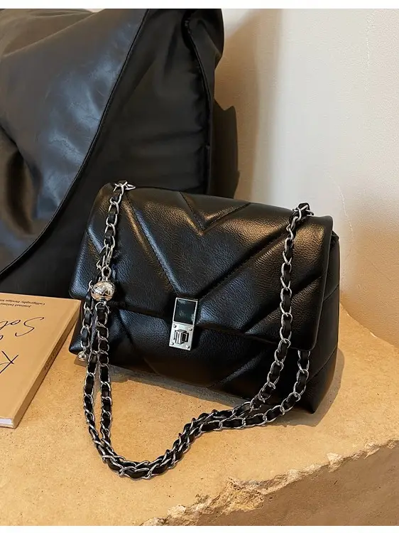 Black Chain Shoulder Bag for Women 2025 - Image 7