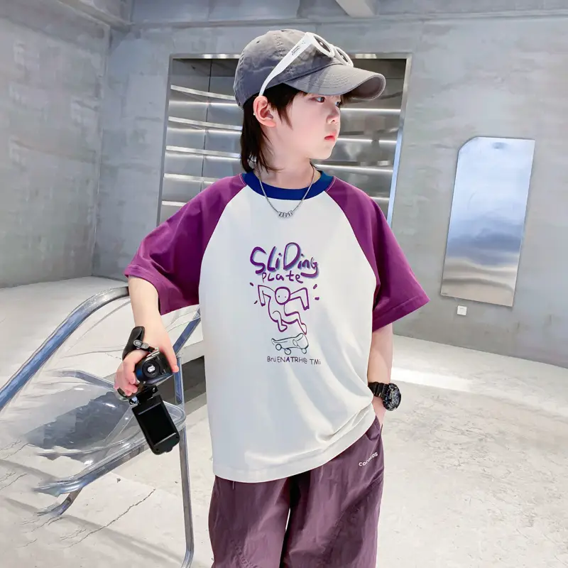 Trendy Boys Color Block T-Shirt Summer 2026 - Image 2