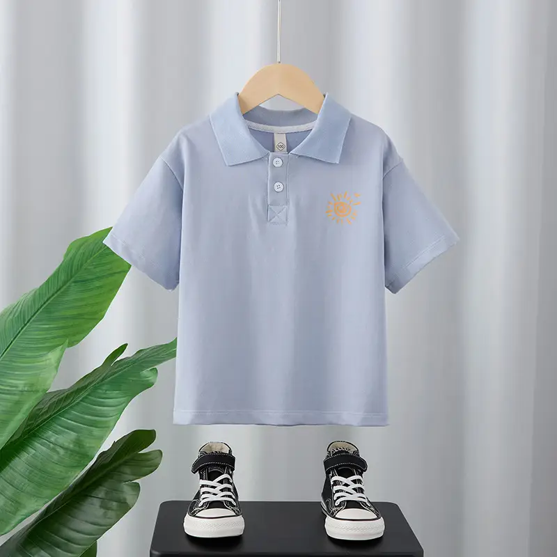 Children's Light Blue Graffiti Short Sleeve T-Shirt Mid Large