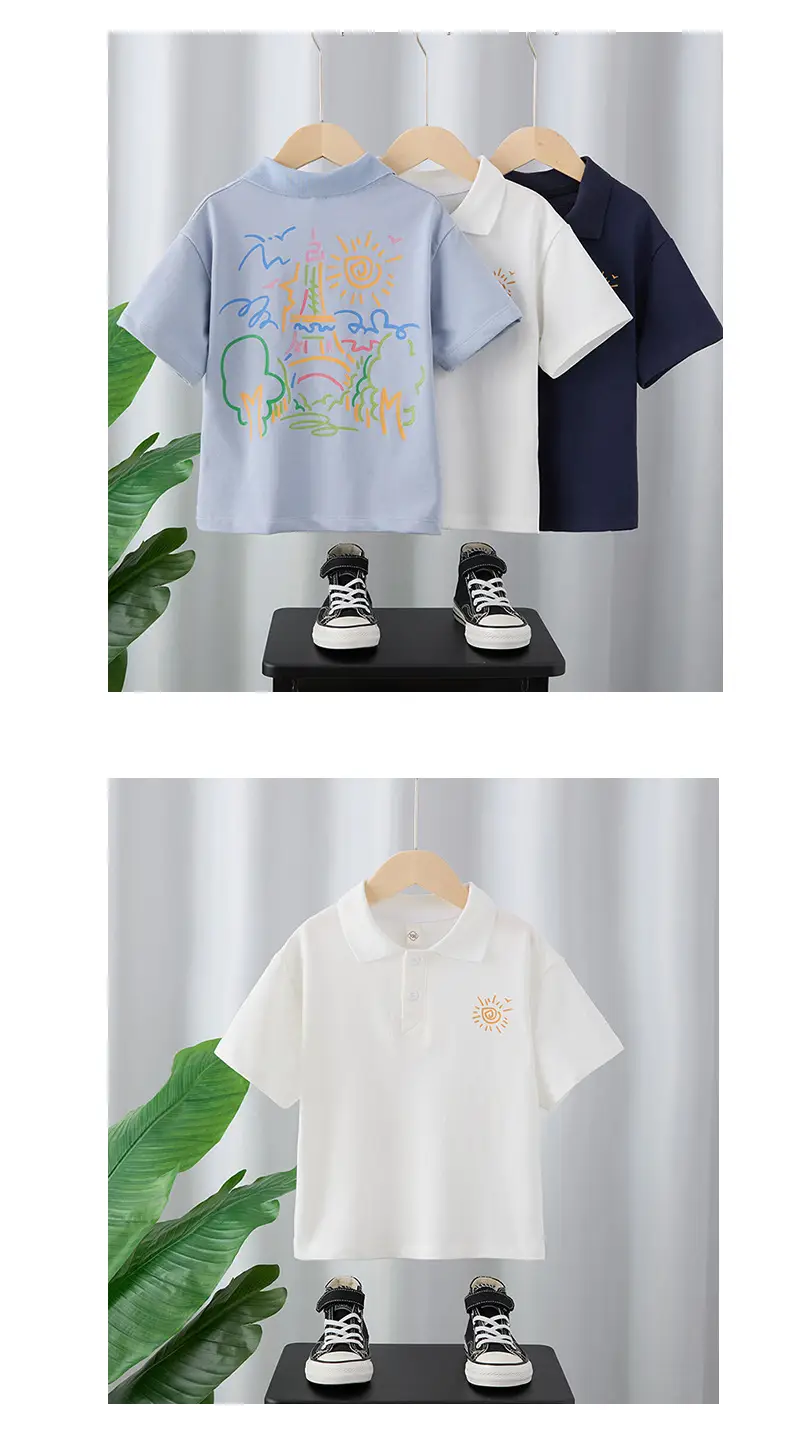Children's Light Blue Graffiti Short Sleeve T-Shirt Mid Large — feature 7
