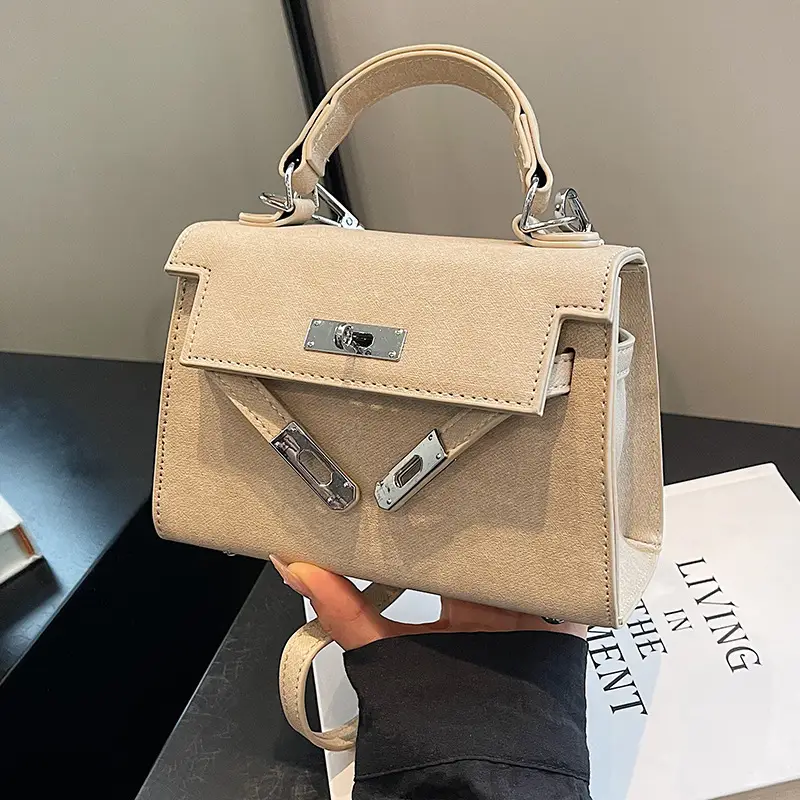 Vintage Grey Textured Kelly Shoulder Bag for Women 2026 - Image 6