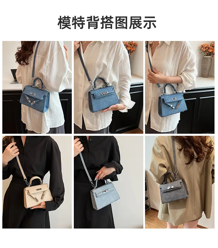 Vintage Grey Textured Kelly Shoulder Bag for Women 2026 — feature 10