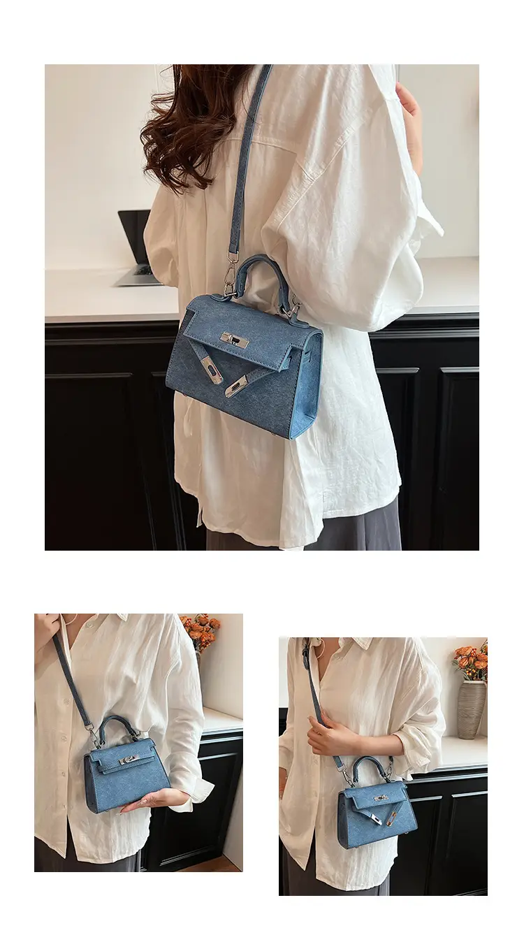 Vintage Grey Textured Kelly Shoulder Bag for Women 2026 — feature 11