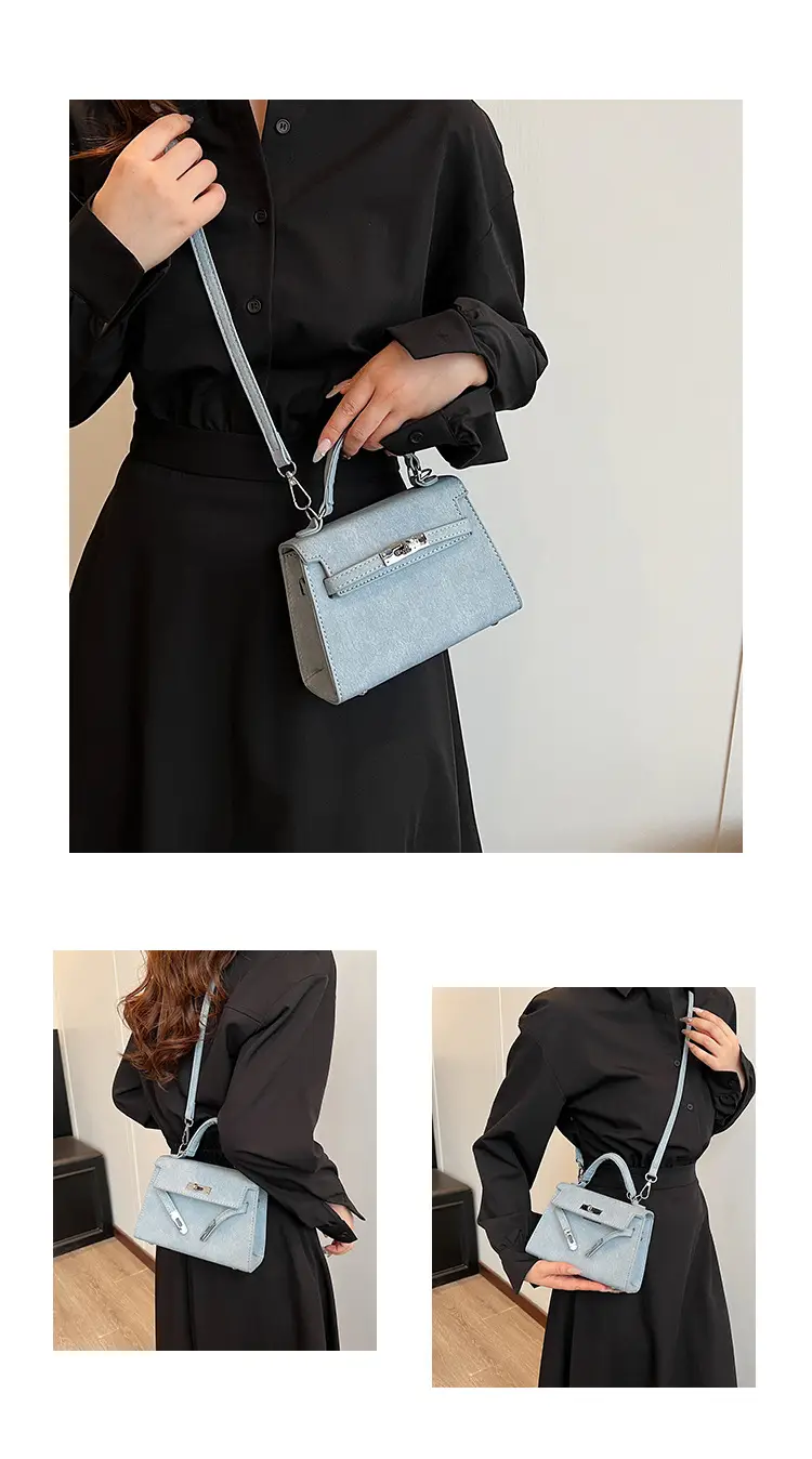 Vintage Grey Textured Kelly Shoulder Bag for Women 2026 — feature 13