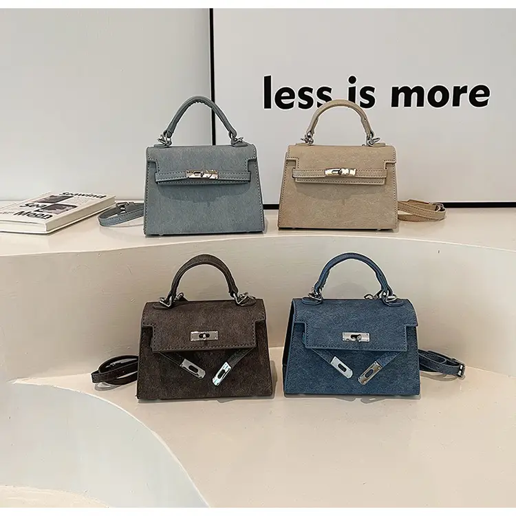 Vintage Grey Textured Kelly Shoulder Bag for Women 2026 — feature 15