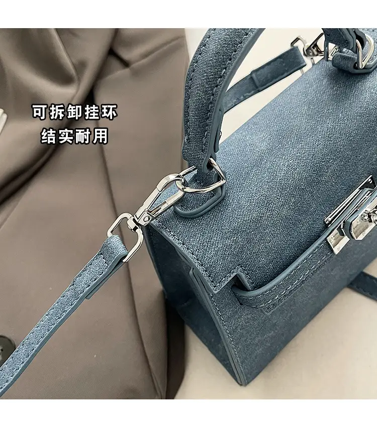 Vintage Grey Textured Kelly Shoulder Bag for Women 2026 — feature 7