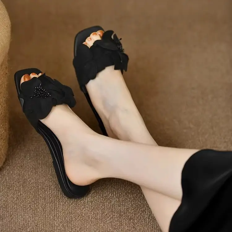 Sexy Floral Flat Slippers Women Pink 2024 - Image 5