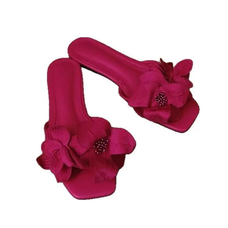 Sexy Floral Flat Slippers Women Pink 2024 - Image 7