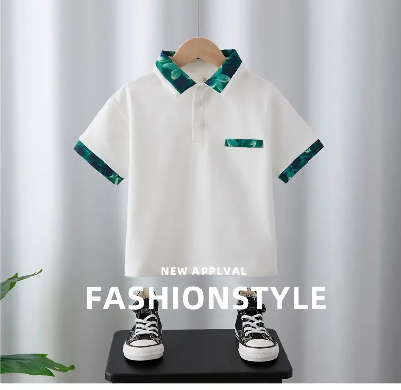 Boys White Polo T-Shirt Medium Large Summer Wear — feature 2