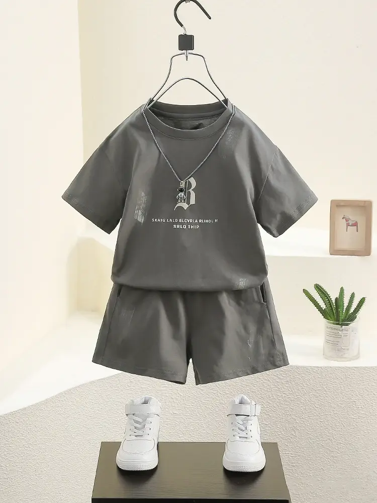 Boys White Cotton 2Pc Shorts T-Shirt Set 2026 - Image 3