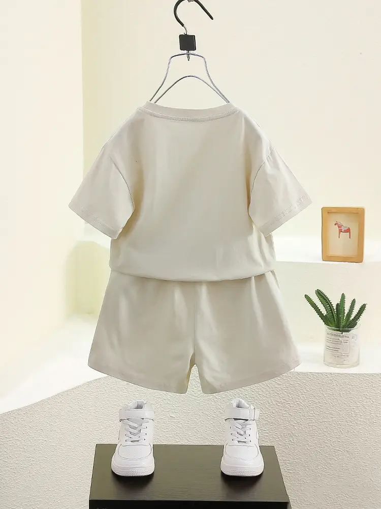 Boys White Cotton 2Pc Shorts T-Shirt Set 2026 - Image 4