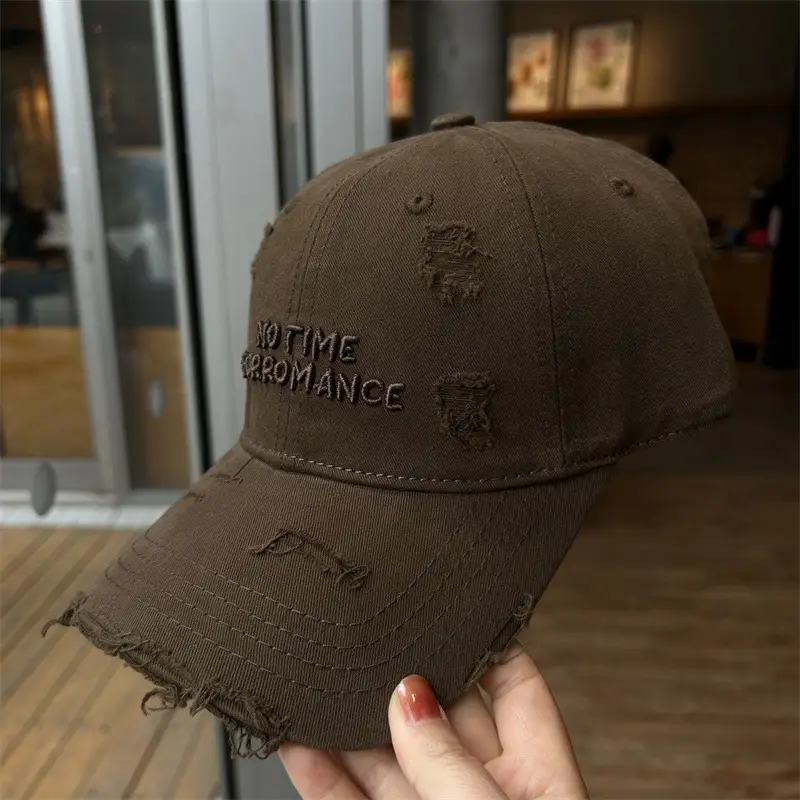 Women's Navy Embroidered Cap with Letter Design - Image 4