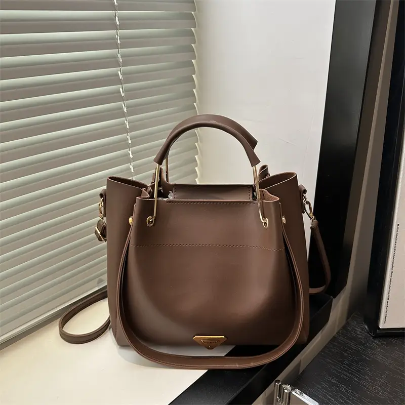Women's Cream Bucket Bag with Shoulder Crossbody Strap - Image 6