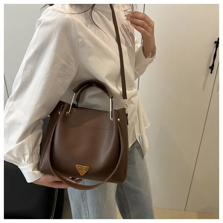 Women's Cream Bucket Bag with Shoulder Crossbody Strap — feature 15