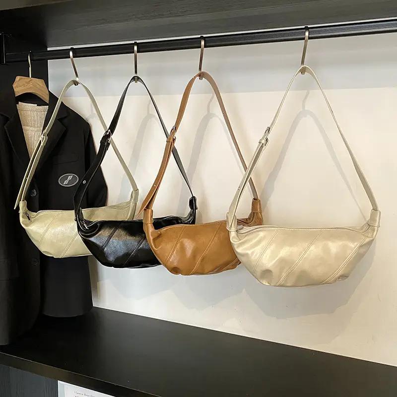 Korean Crossbody Bag Tan Leather Large Capacity - Image 8