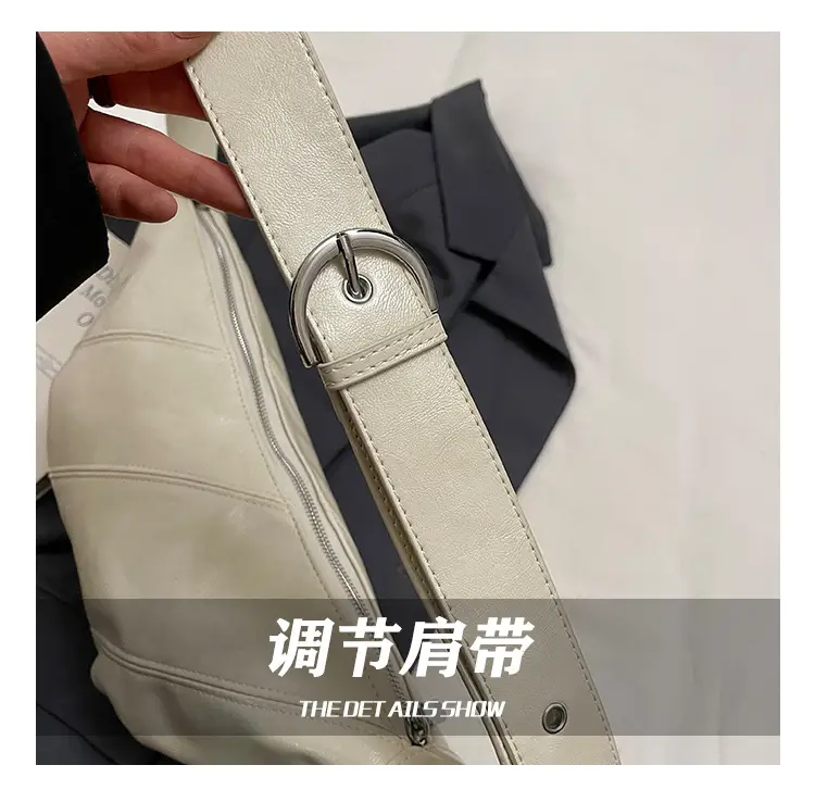 Korean Crossbody Bag Tan Leather Large Capacity — feature 13