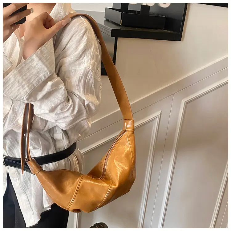 Korean Crossbody Bag Tan Leather Large Capacity — feature 27