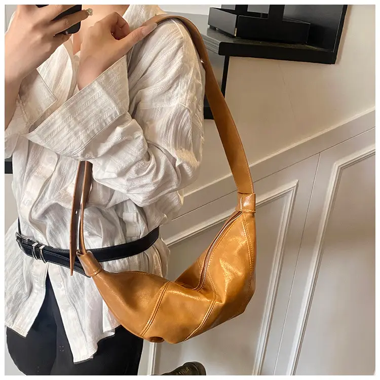 Korean Crossbody Bag Tan Leather Large Capacity — feature 28