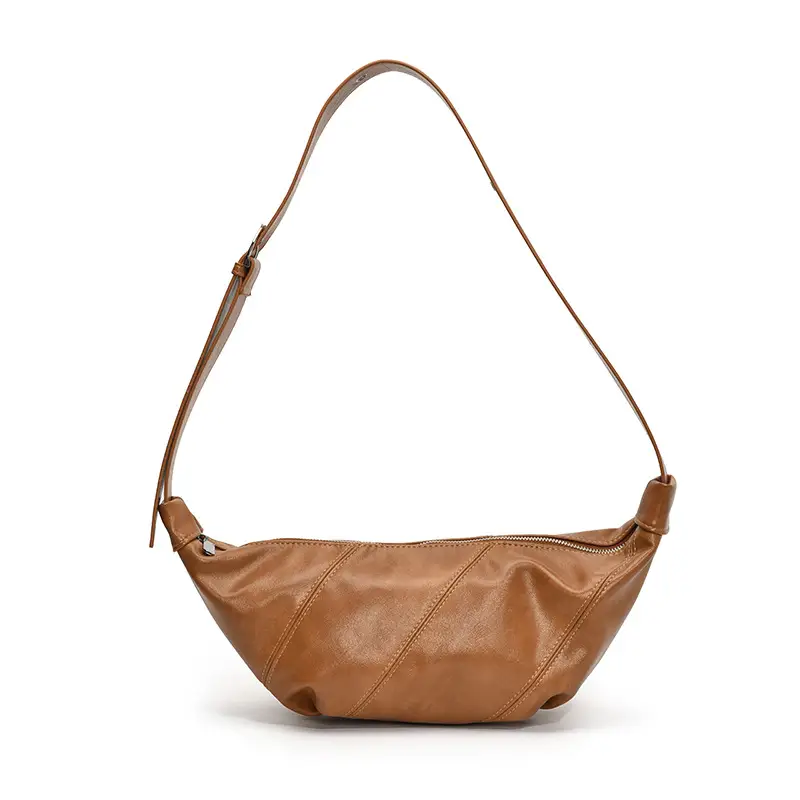Korean Crossbody Bag Tan Leather Large Capacity - Image 3