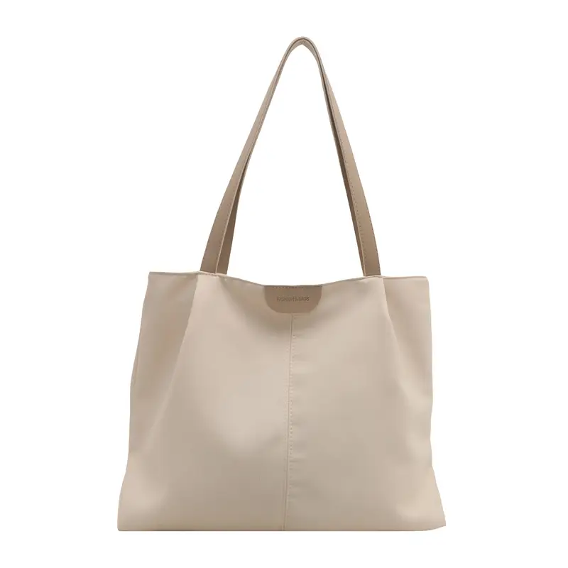 Women's Cream Shoulder Bag with Silver Handle - Image 8