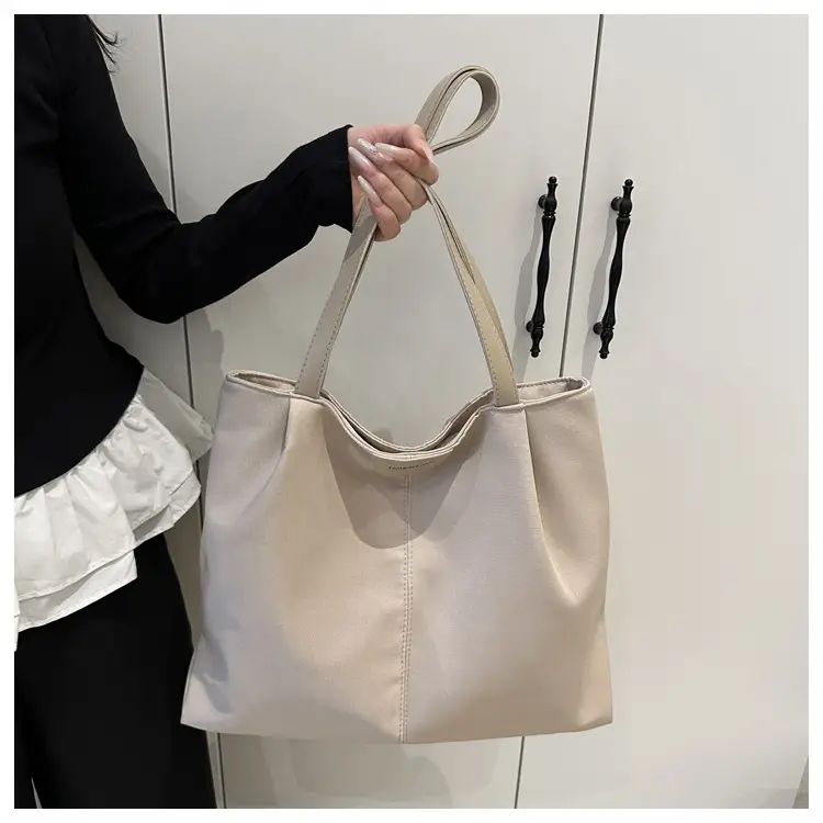 Women's Cream Shoulder Bag with Silver Handle — feature 15