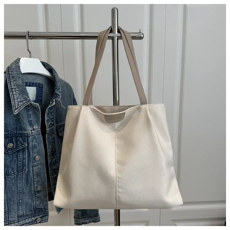 Women's Cream Shoulder Bag with Silver Handle — feature 20