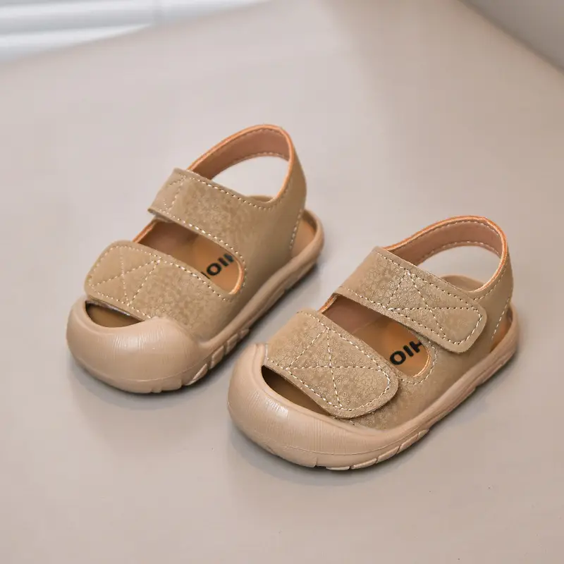 White Anti-Collision Toddler Sandals with Soft Sole