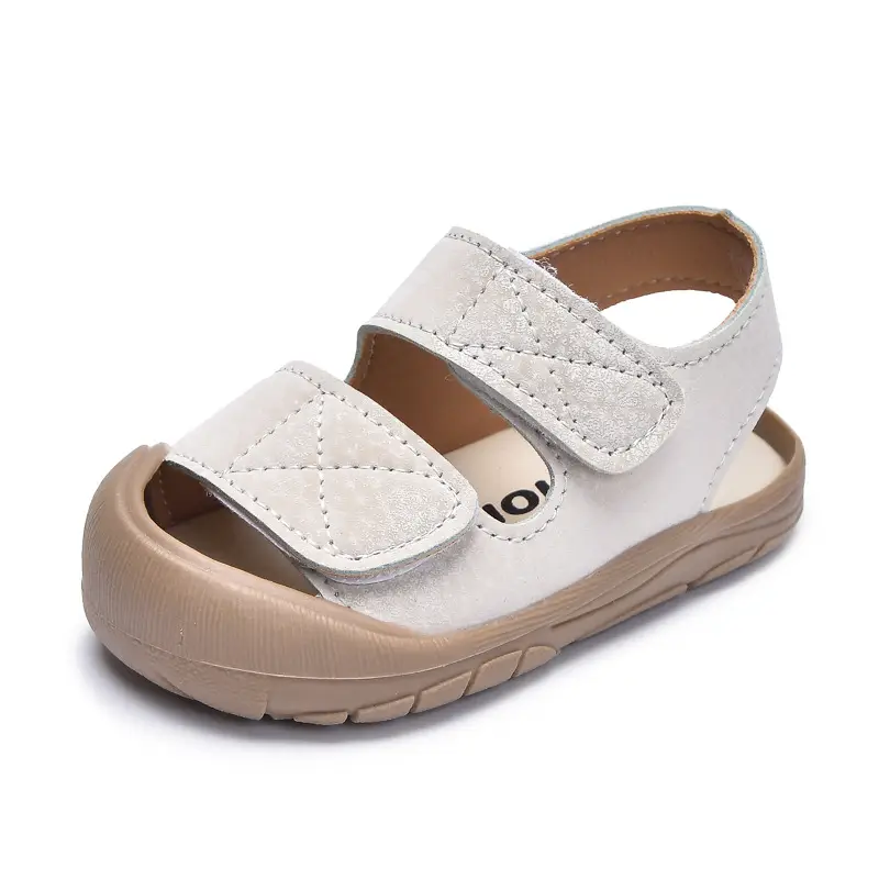 White Anti-Collision Toddler Sandals with Soft Sole