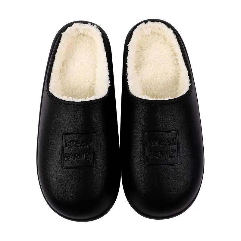 Winter Letter Warm Cotton Slippers Women Cross-Border