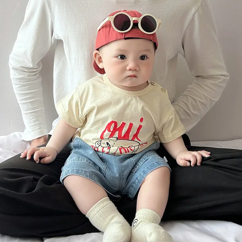 Boys Pure Cotton Cartoon T-shirt Summer Casual Top