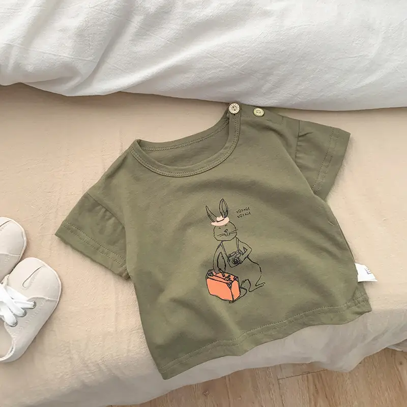 Boys Pure Cotton Cartoon T-shirt Summer Casual Top