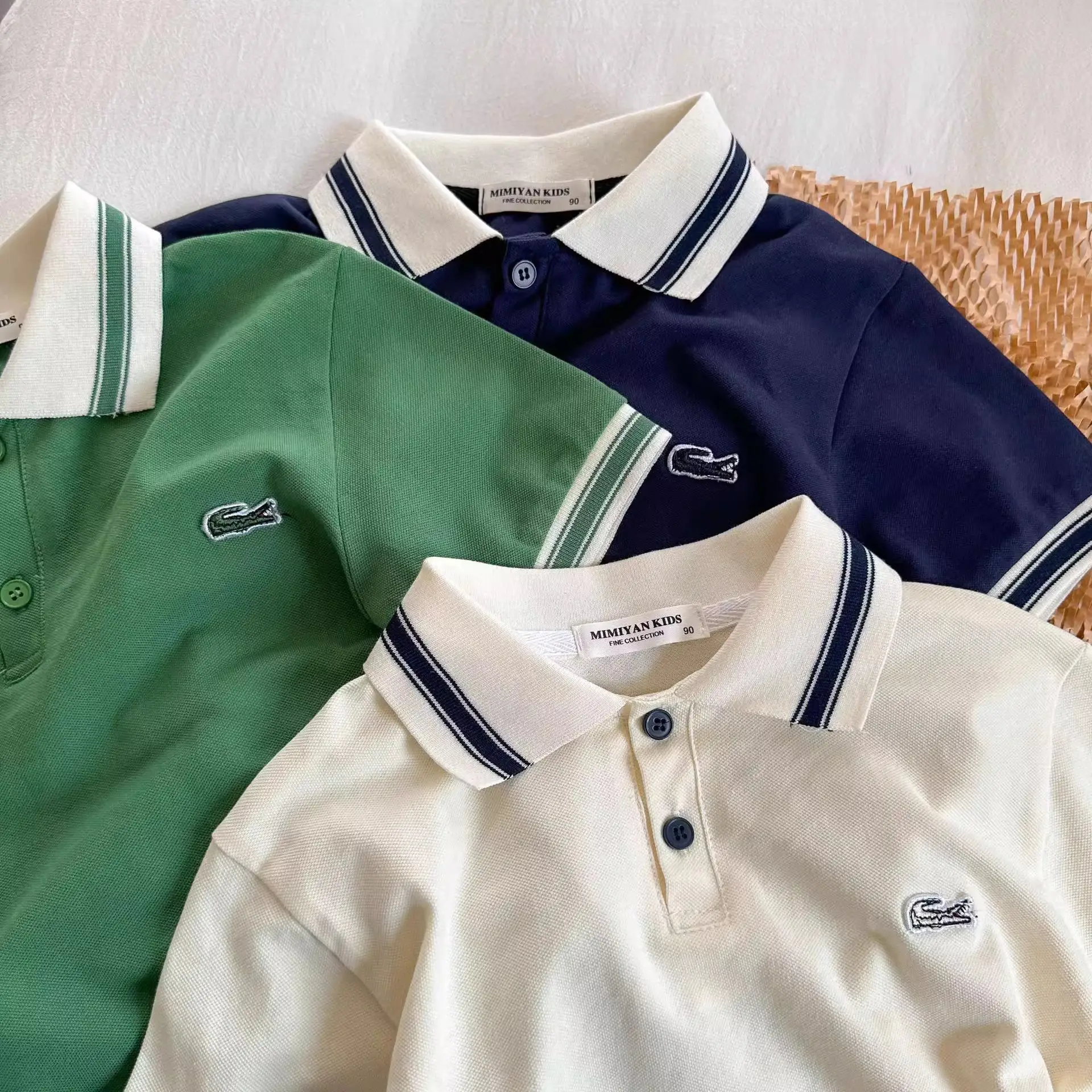 Boys Green Cotton Polo Shirt 2025 Summer - Image 5