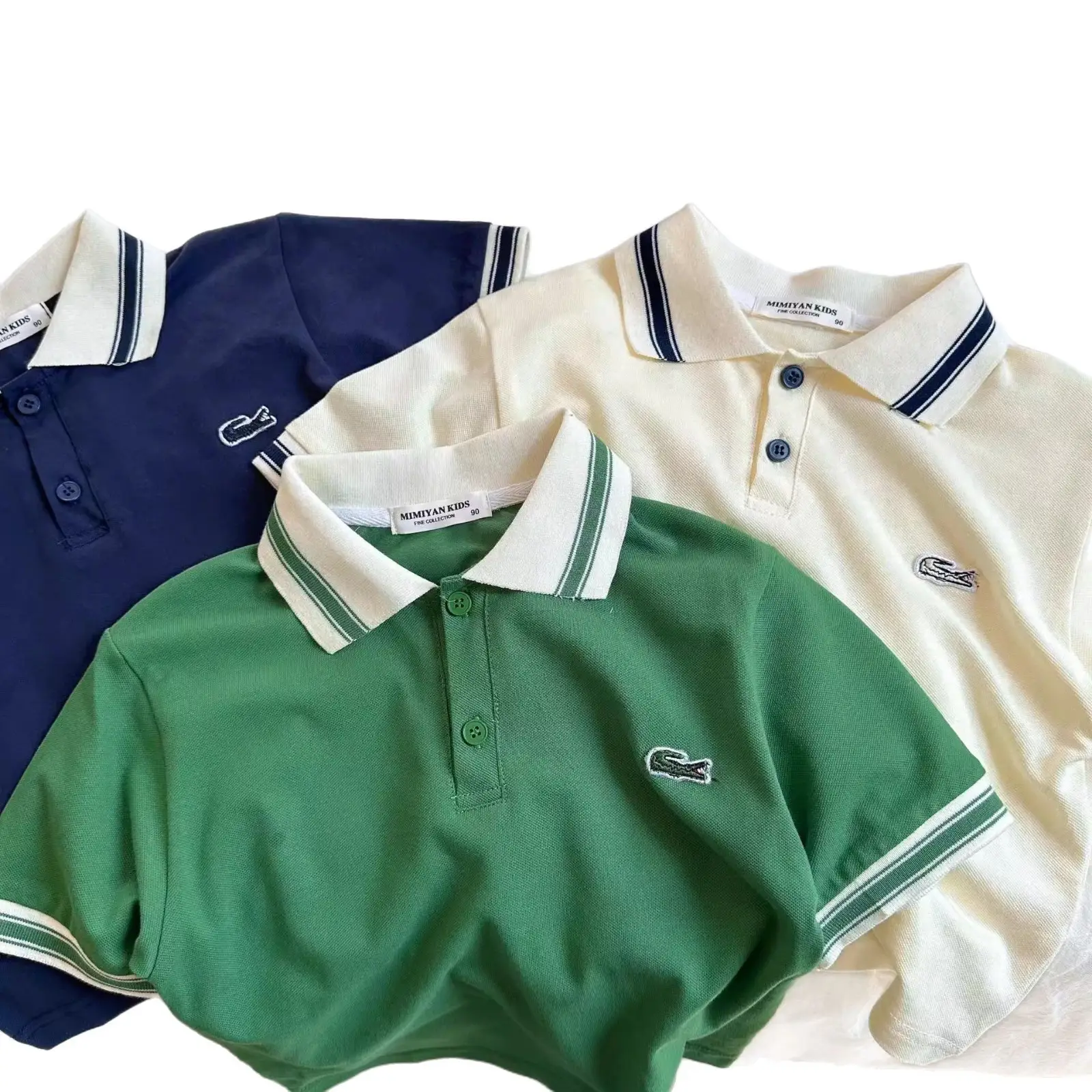Boys Green Cotton Polo Shirt 2025 Summer - Image 9