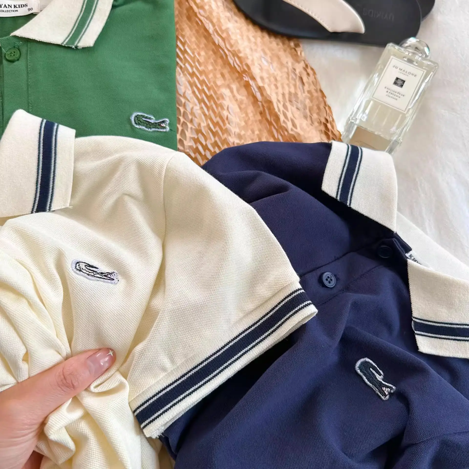 Boys Green Cotton Polo Shirt 2025 Summer — feature 15
