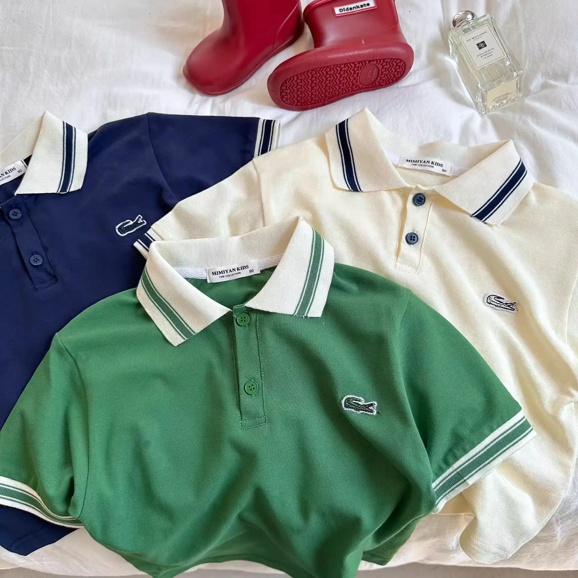 Boys Green Cotton Polo Shirt 2025 Summer — feature 21
