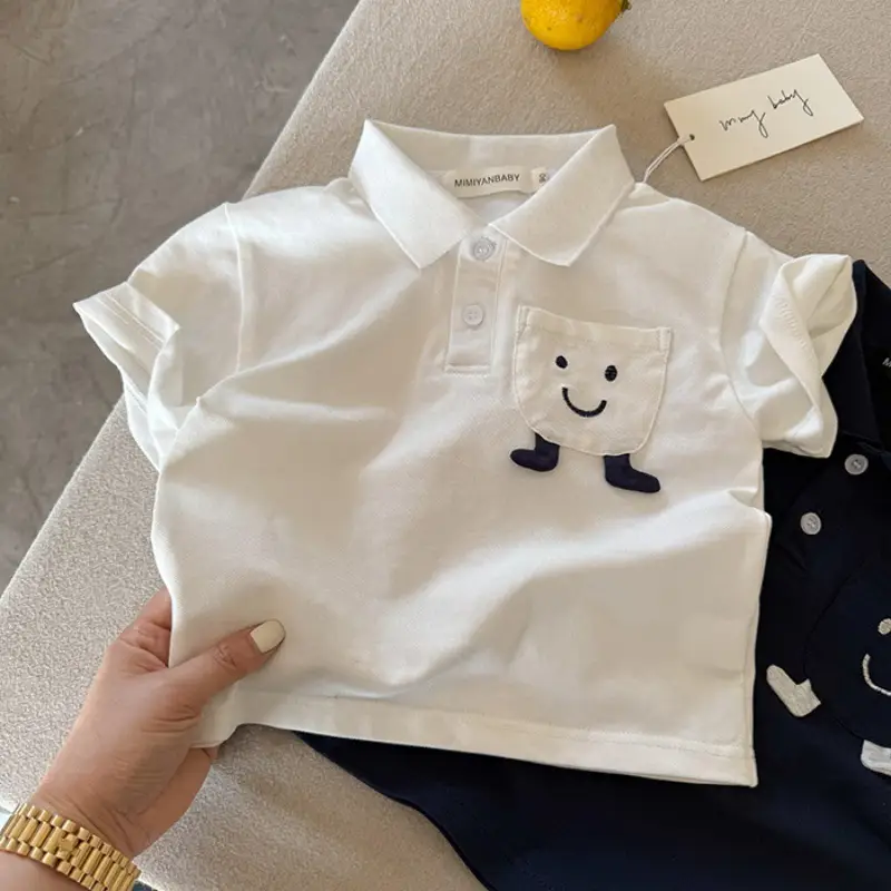 Boys Green Cotton Polo Shirt 2025 Summer - Image 2
