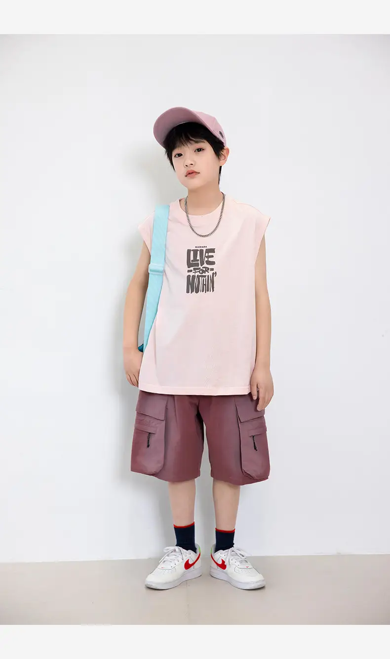 Boy's Pure Cotton Sleeveless T-Shirt Panda Yuanyuan 2025 — feature 25