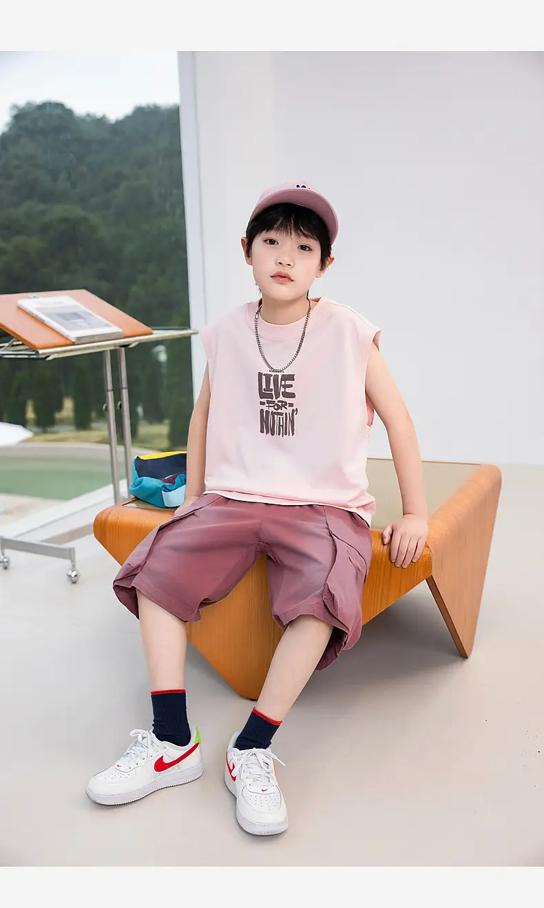 Boy's Pure Cotton Sleeveless T-Shirt Panda Yuanyuan 2025 — feature 27