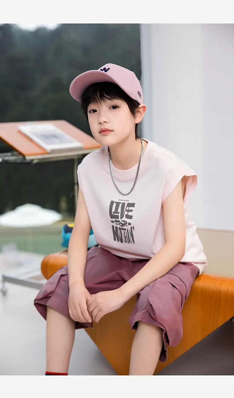 Boy's Pure Cotton Sleeveless T-Shirt Panda Yuanyuan 2025 — feature 29