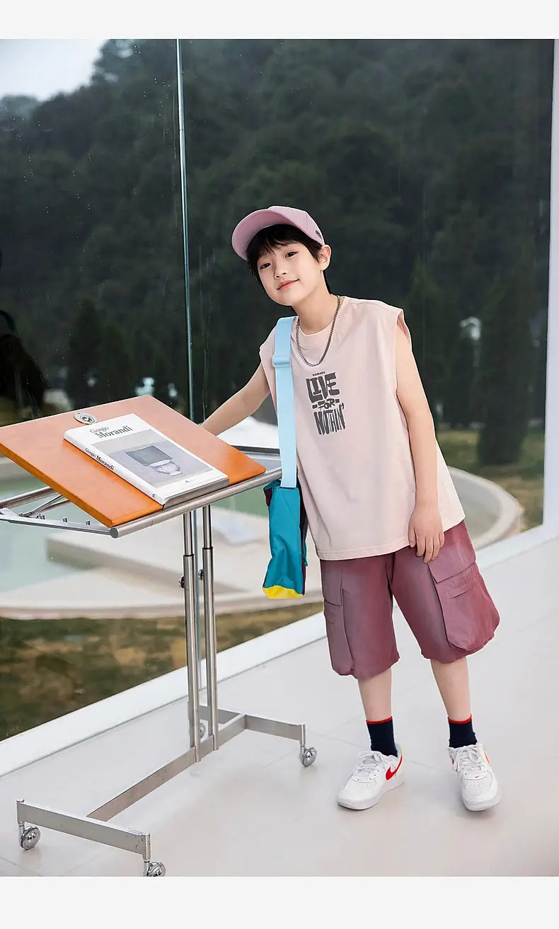 Boy's Pure Cotton Sleeveless T-Shirt Panda Yuanyuan 2025 — feature 31