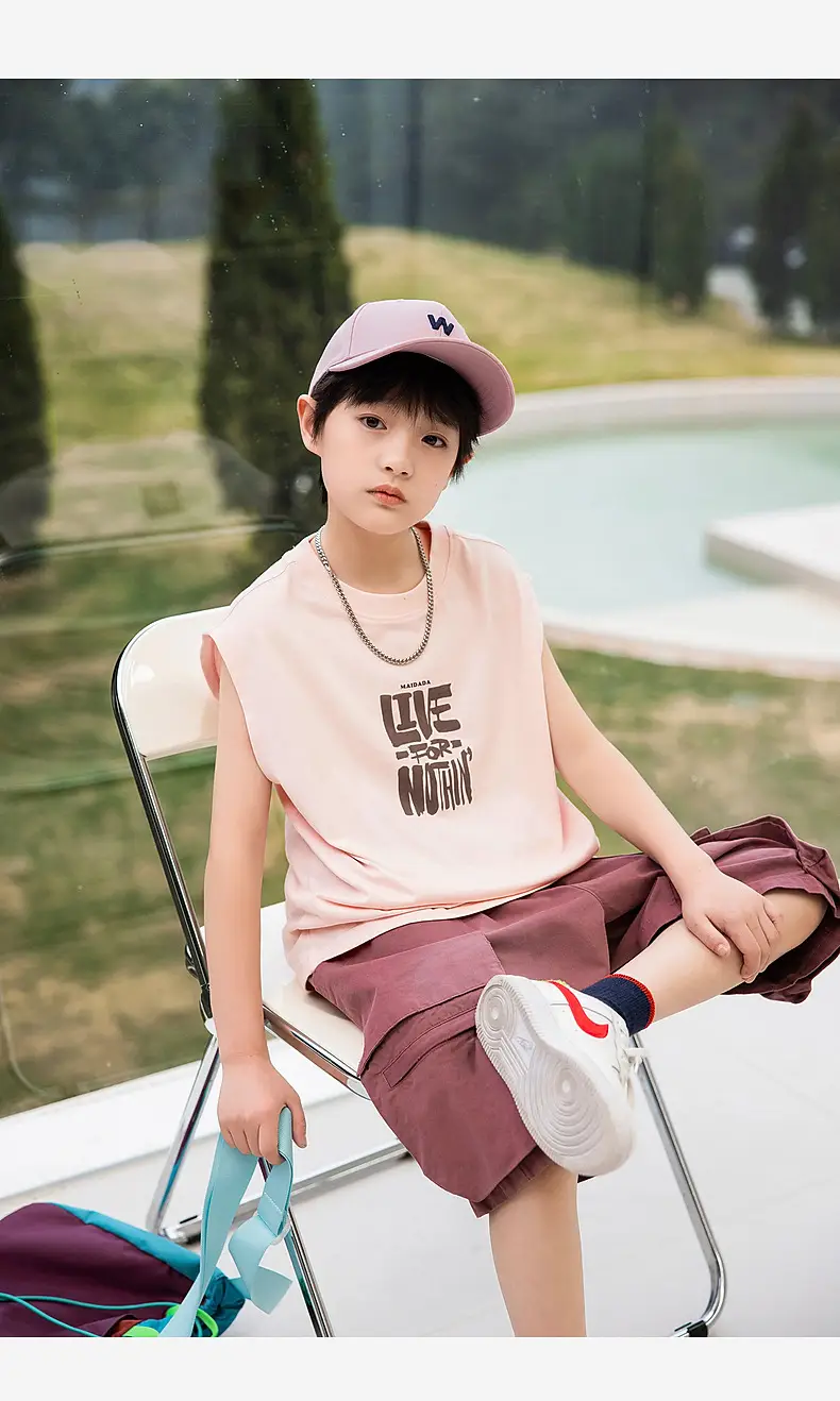 Boy's Pure Cotton Sleeveless T-Shirt Panda Yuanyuan 2025 — feature 34