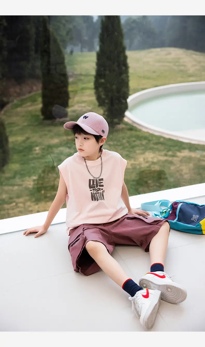 Boy's Pure Cotton Sleeveless T-Shirt Panda Yuanyuan 2025 — feature 36