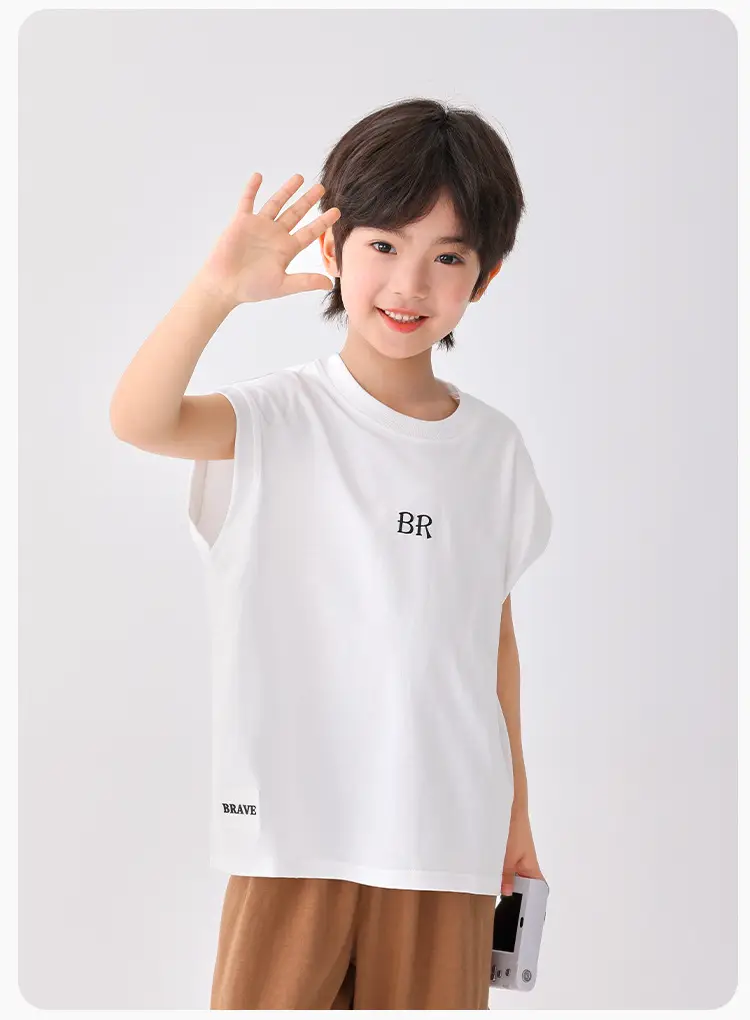 Haima's 2026 Boys All-Cotton Sleeveless Vest T-Shirt — feature 12