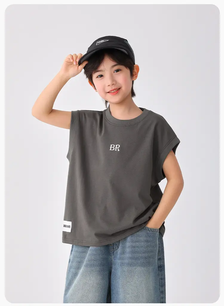 Haima's 2026 Boys All-Cotton Sleeveless Vest T-Shirt — feature 14