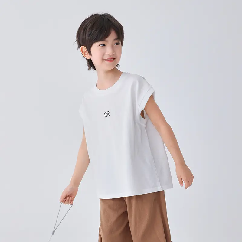 Haima's 2026 Boys All-Cotton Sleeveless Vest T-Shirt - Image 2