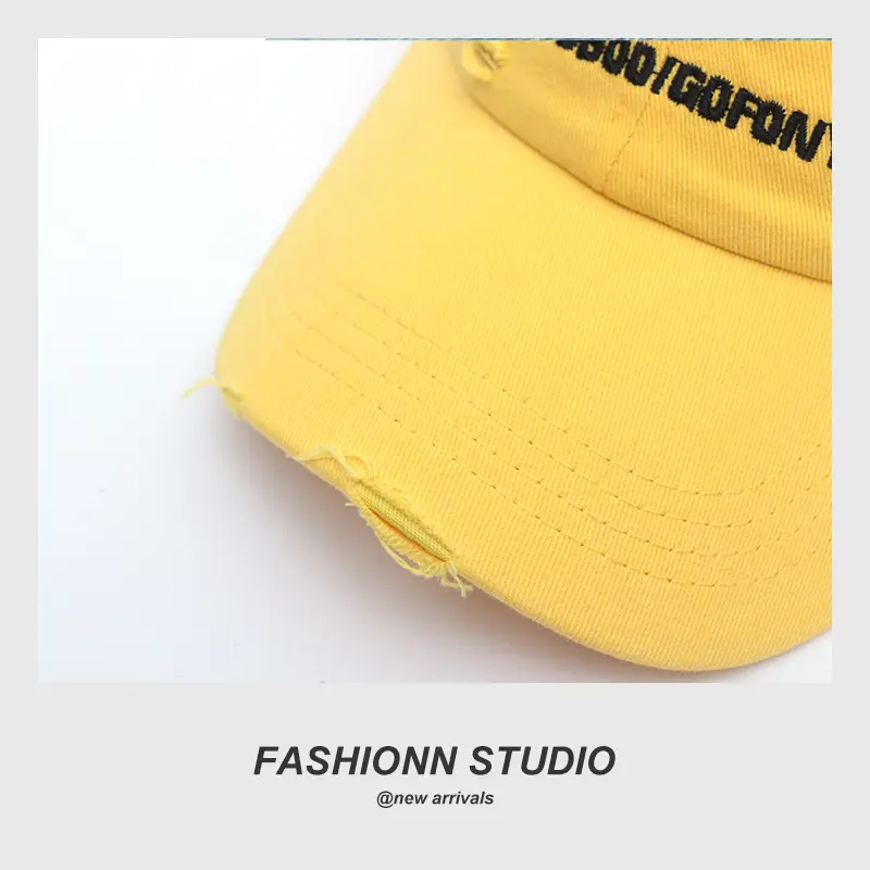 Yellow Embroidered Baseball Cap for Men — feature 15