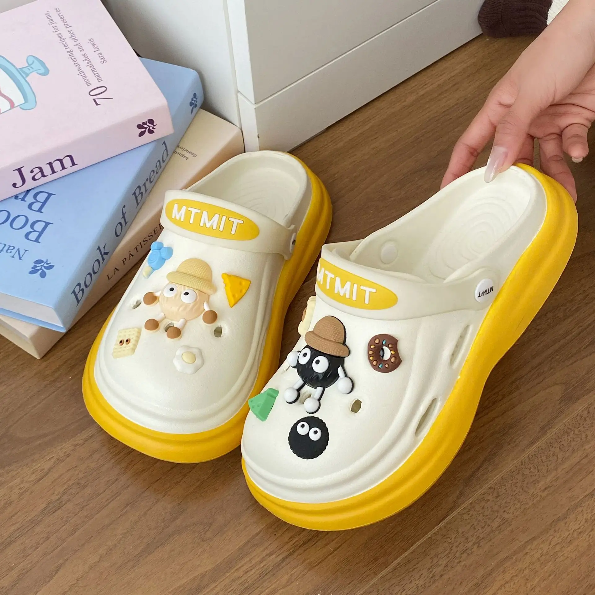 Women Cartoon Sandals Eva Clogs Summer Flats Bottom Cool Black - Image 23